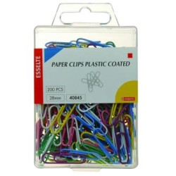ESSELTE PAPER CLIP 28MM PLAST COAT 