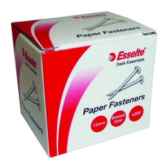 ESSELTE PAPER FASTNR BR STEEL 13MM BX200