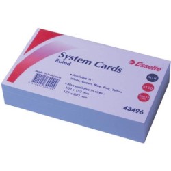 ESSELTE SYS CARDS 127X76MM(5X3)BLU ESSELTE SYS CARDS 127X76MM(5X3)BLU