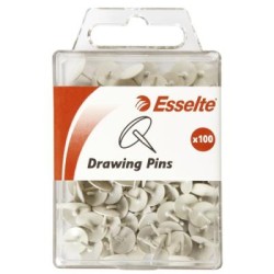ESSELTE DRAWING PINS COLOURD WH PK100