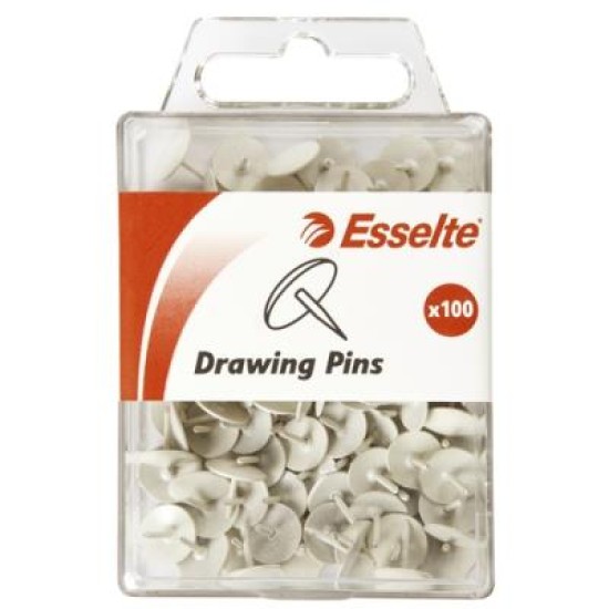 ESSELTE DRAWING PINS COLOURD WH PK100