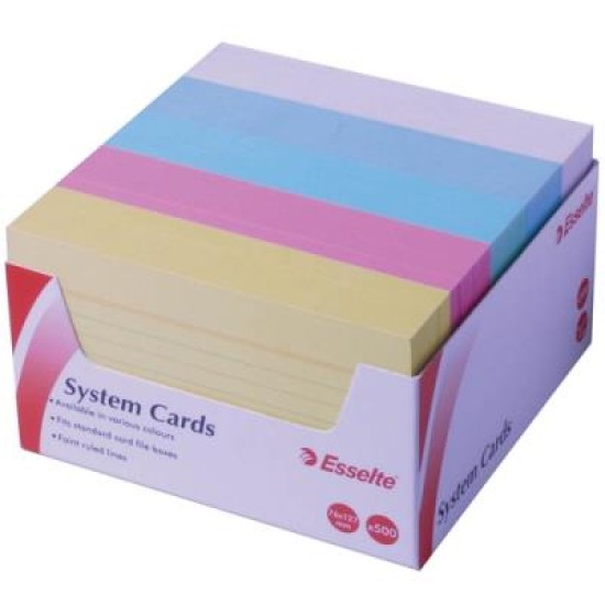 ESSELTE SYS CRDS 127X76MM (5X3)ASS 