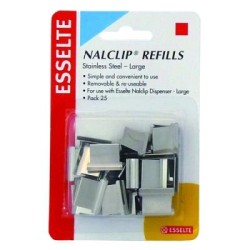 ESSELTE NALCLIP REFILLS LGE STEEL PK25