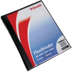 ESSELTE FLEXIBINDER 2R 20MM A4 CLR BLK