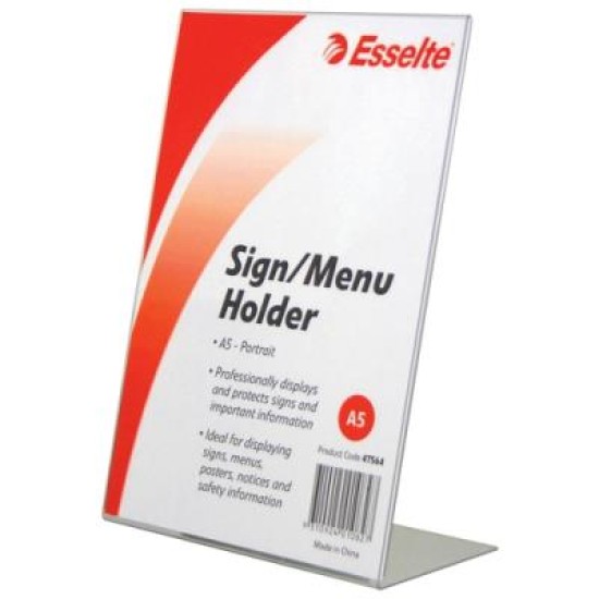 ESSELTE SIGN/MENU HOLDER SLANTED PORT A5