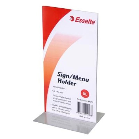 ESSELTE SIGN/MENU HOLDER 2 SIDED PORT DL