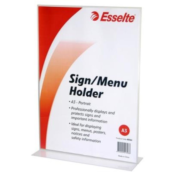 ESSELTE SIGN/MENU HOLDER 2 SIDED PORT A3