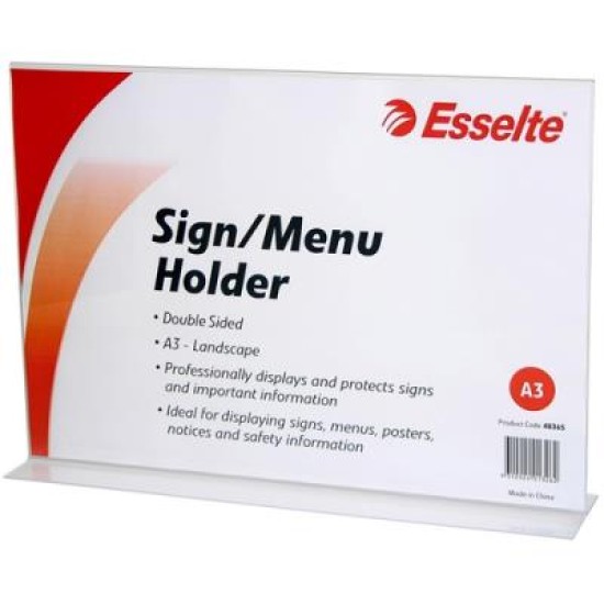 ESSELTE SIGN/MENU HOLDER 2 SIDED L/S A3