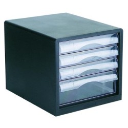 ESSELTE FILING DRAWERS BLK/CLR 4 DRAWERS
