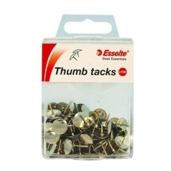 ESSELTE DRAWING PINS SILVER BX100