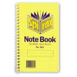 SPIRAX 561 NOTE BOOK S/O 96PG 147X87 SPIRAX 561 NOTE BOOK S/O 96PG 147X87
