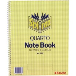 SPIRAX 593 NOTE BOOK QUARTO 120PG SPIRAX 593 NOTE BOOK QUARTO 120PG