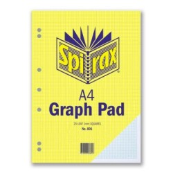 SPIRAX 801 GRAPH PAD 1MM A4 T/O 25 LEAF