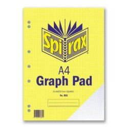 SPIRAX 805 GRAPH PAD 5MM A4 T/O 25 LEAF SPIRAX 805 GRAPH PAD 5MM A4 T/O 25 LEAF