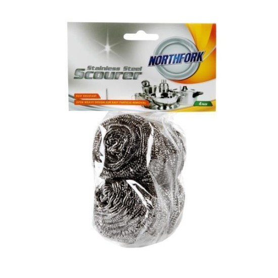 NORTHFORK STAINLESS STEEL SCOURER PK4