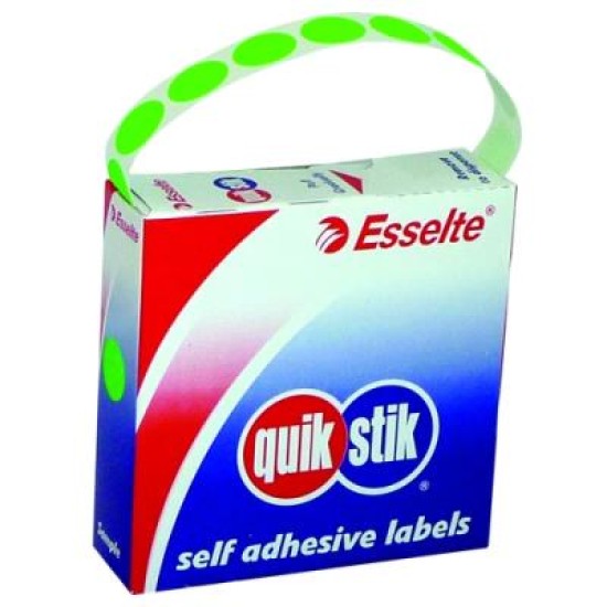 QUIKSTIK LBL DISP CIRCLE PERM 14MM F/GR