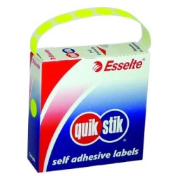 QUIKSTIK LBL DISP CIRCLE PERM 14MM F/YEL