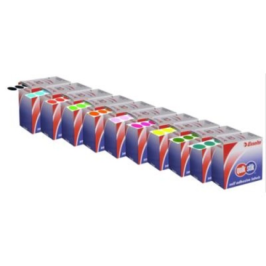 QUIKSTIK LBL DISP CIRCLE REPO 14MM BLU