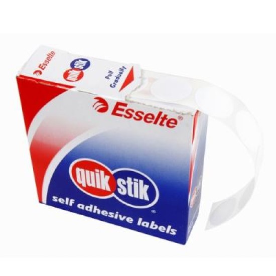 QUIKSTIK LBL DISP CIRCLE REPO 19MM WH