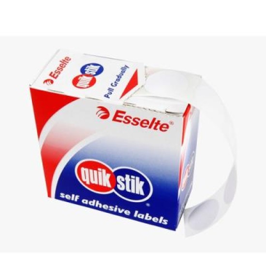 QUIKSTIK LBL DISP CIRCLE REPO 24MM WH