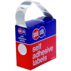 QUIKSTIK LBL DISP CIRCLE REPO 24MM SLVR