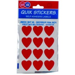 QUIKSTIK HANGSELL HEARTS PERMANENT RED
