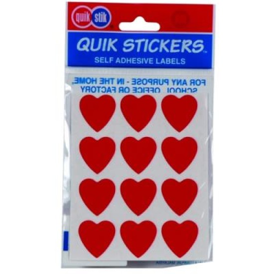 QUIKSTIK HANGSELL HEARTS PERMANENT RED