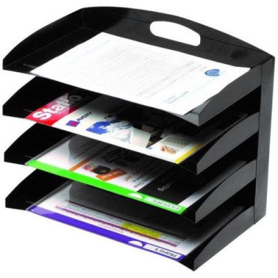 MARBIG METAL ORGANISER 4 TIER CURVED BLK