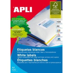 APLI LBEL A4 PERM 4UP 99X139MM RND PK100
