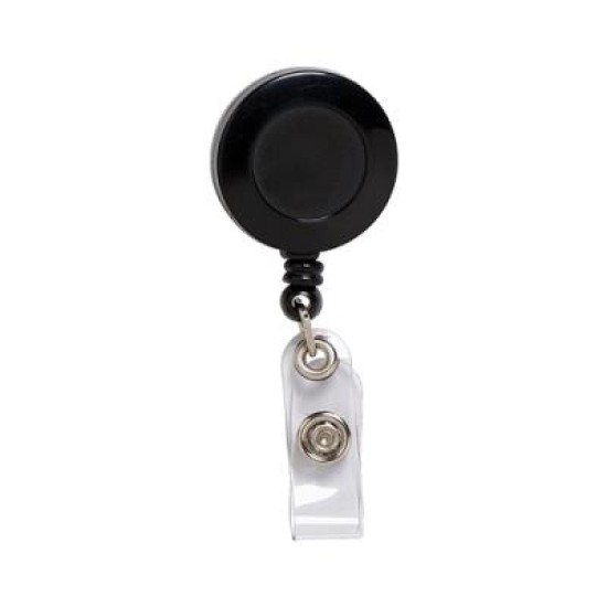 REXEL RETRACTABLE CARD HLDR W/STRAP BLK