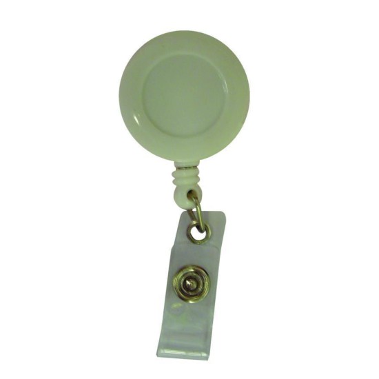 REXEL RETRACTABLE CARD HLDR W/STRAP WHT