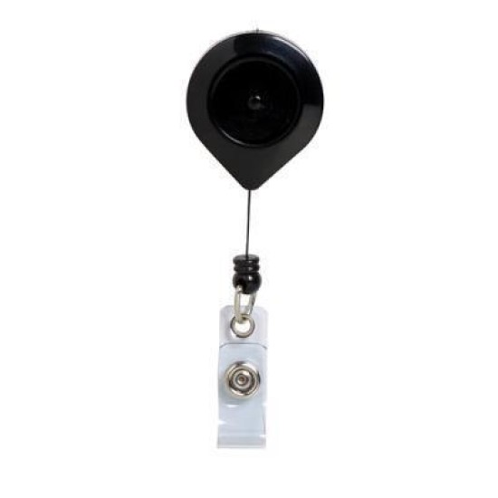 REXEL RETRACTABLE C/HLDR W/STRAP LOCK BLK