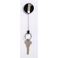 REXEL MINI RETRACTABLE KEY HLDR W/RING BLK
