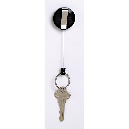 REXEL MINI RETRACTABLE KEY HLDR W/RING BLK