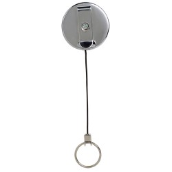 REXEL METAL RETRACT KEY HLDR W/RING BLK