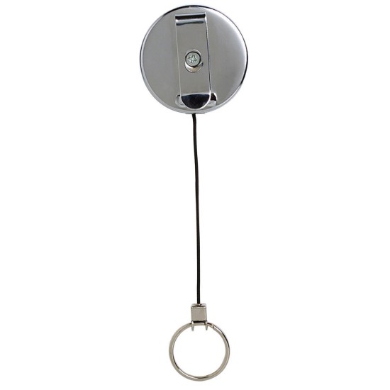 REXEL METAL RETRACT KEY HLDR W/RING BLK