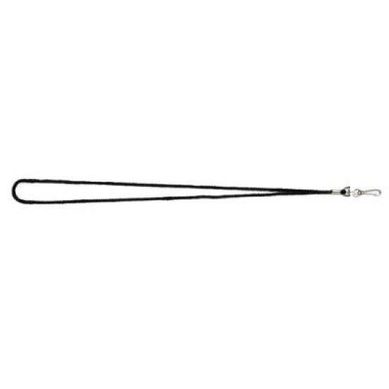 REXEL LANYARD CORD W/SWIVEL CLIP BLK 10PK