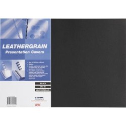 GBC LEATHERGRAIN COVERS BLACK A3 25PK