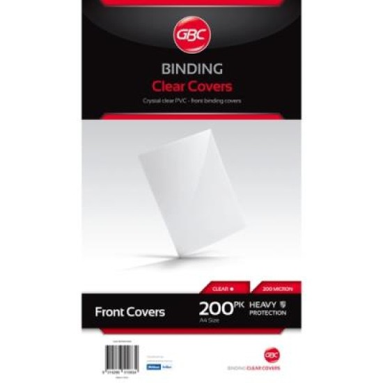 GBC CLEAR COVERS 200 MICRON A4 200PK