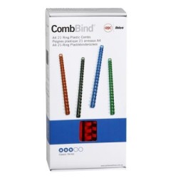 GBC PLASTIC 21 LOOP 12MM RED 100PK