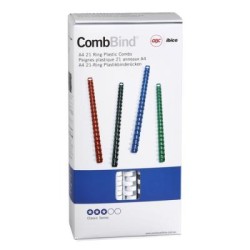 GBC PLASTIC 21 LOOP 14MM WHITE 100PK