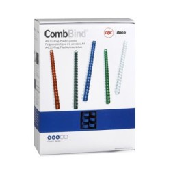 GBC PLASTIC 21 LOOP 16MM BLUE 100PK
