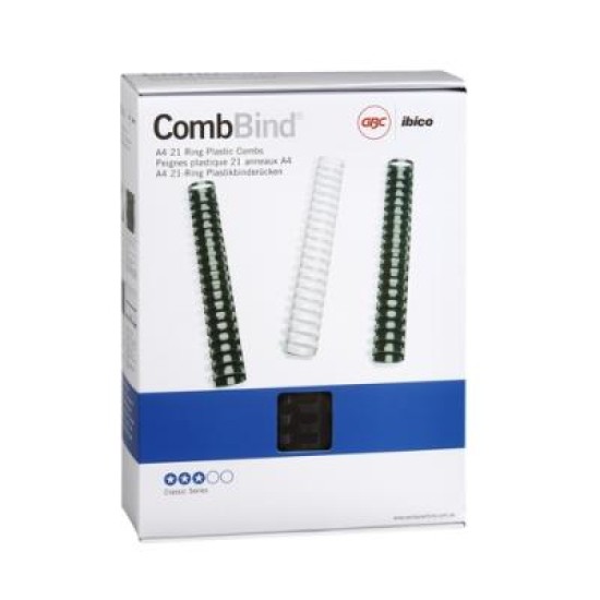 GBC PLASTIC 21 LOOP 32MM BLACK 50PK