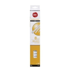 GBC PLASTIC 21 LOOP 8MM WHITE 25PK