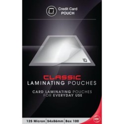 GBC 54X86 125 MIC POUCHES CREDIT 100PK