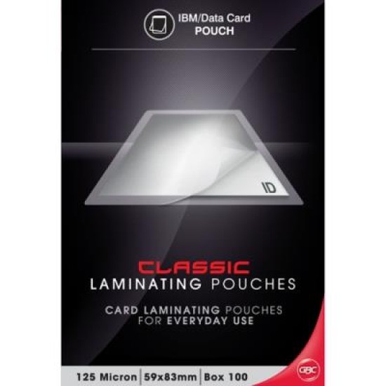 GBC 59X83 125 MICRON POUCHES IBM 100PK
