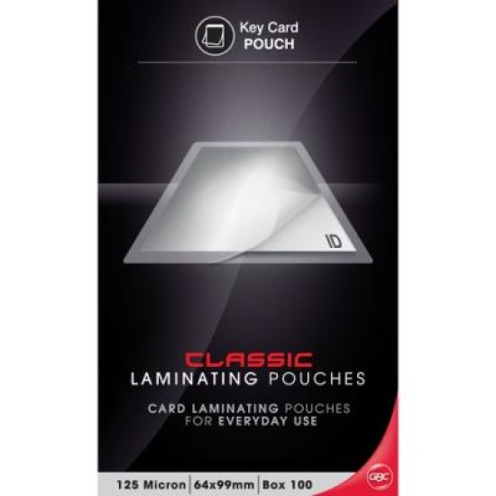 GBC 64X99 125 MICRON POUCHES KEY 100PK