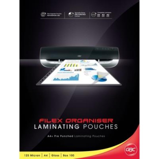 GBC A4 125 MICRON POUCHES FILEX 100PK
