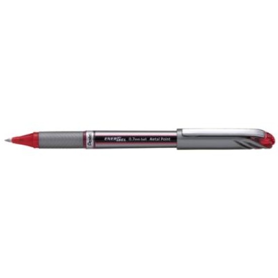 PENTEL ENERGEL METAL POINT PEN 0.7MM RED