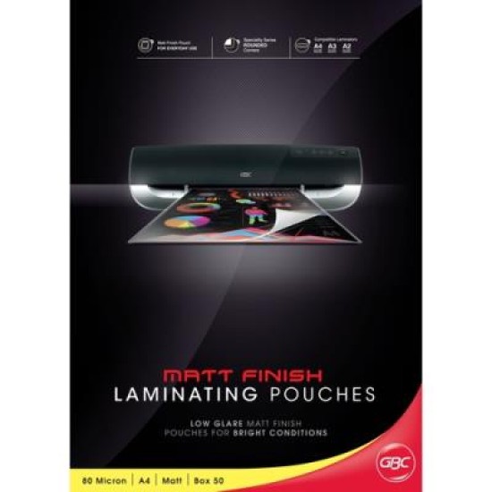 GBC A4 80 MICRON POUCHES MATT 50PK